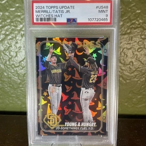 2024 Topps Update Merrill/Tatis Jr. Witches Hat Parallel 4/5 PSA 9 Padres Combo - Picture 1 of 4