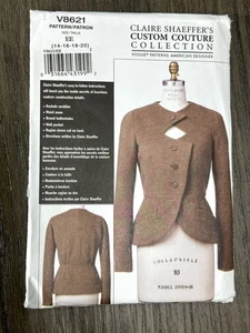 Vogue 8621 Claire Shaeffer Custom Couture Jacket size 14-20 Uncut Sewing Pattern - Picture 1 of 3