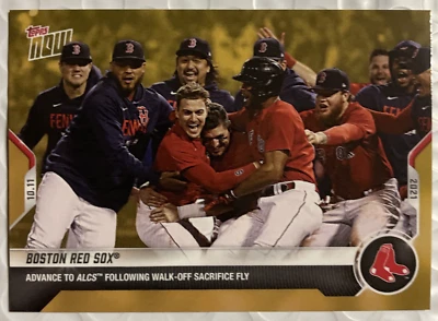 2021 Topps Now Boston Red Sox Postseason GOLD BONUS CARD ALCS PSB-03 - Image 1 of 2