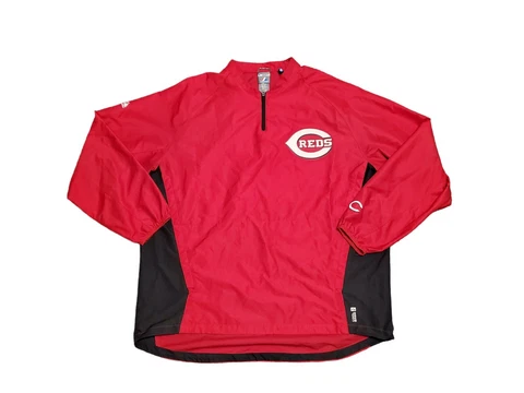Cincinnati Reds Jacket Men's XL Red Majestic Coolbase Windbreaker Baseball MLB Cover