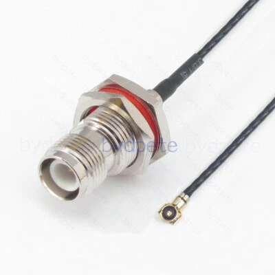 IPX4 MHF4 WFL W.FL to RP-TNC female bulkhead Coaxial Pigtail 1.13mm Cable 50ohm - Image 1 of 4
