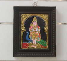 Muruga Thanjavur Tanjore Painting Wall Hanging Hindu God Home Decor Gift Art