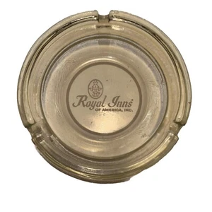 Bandeja de cenizas vintage de vidrio transparente años 60 4,5 pulgadas Royal Inns of America - Imagen 1 de 7