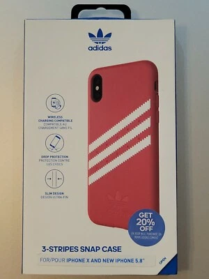 "Funda a Presión Addidas 3 Rayas para iPhone X/5.8"" Roja". Protección contra caídas. ¡NUEVO EN CAJA! Foto 1 de 3
