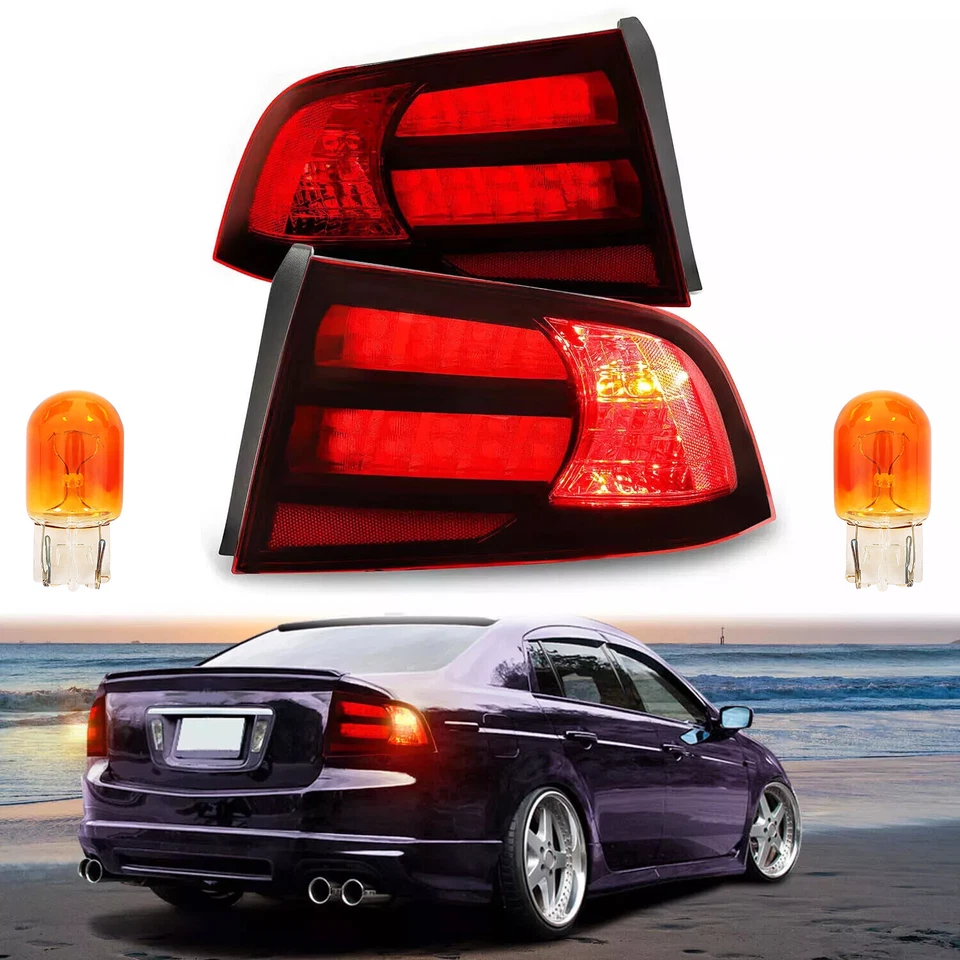For 2004-2008 Acura TL Type-S Tail Lights Brake Lamps w/Bulbs 2005 2006 2007 - Image 1 of 4