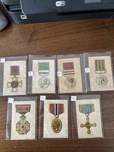 silk WW1 Wills War Medals X7 - Picture 1 of 5
