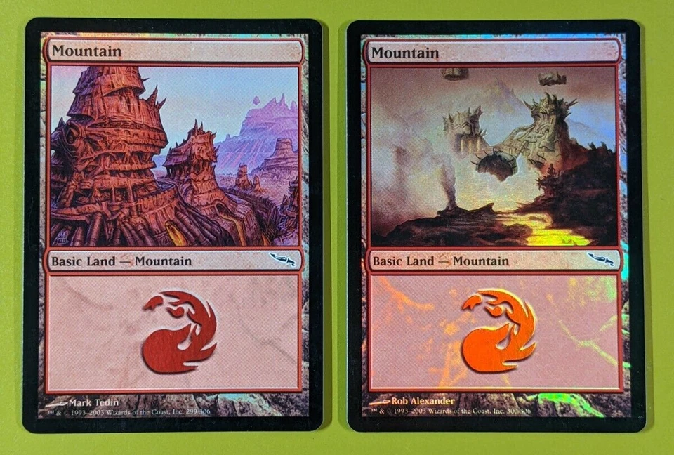 FOIL Mountian #299 and #300 x2 Mirrodin 2x Magic the Gathering MTG - Image 1 of 1