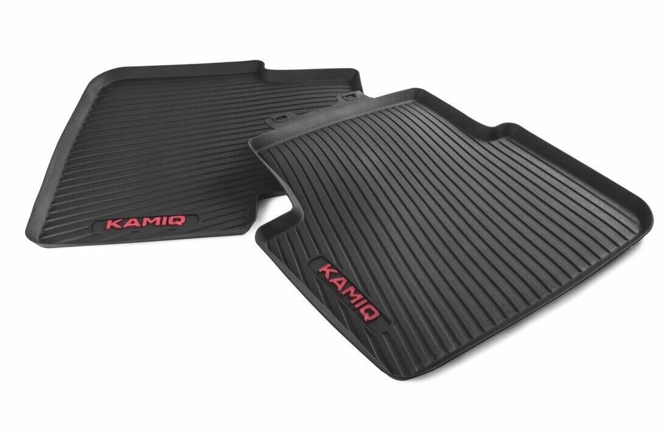 Original Skoda KAMIQ Gummimatten Fußmatten Gummi schwarz/ROT hinten 658061512A - Bild 1 von 1