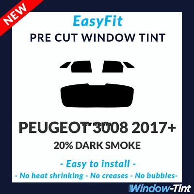 EasyFit Static Pre Cut Window Tint For Peugeot 3008 2017 20% Dark Rear - Image 1 of 3