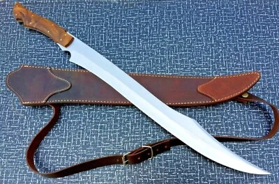 CUSTOM HANDMADE SABERS SWORD D2 STEEL SWORD WOOD HANDLE with Leather SHEAT - Image 1 of 4