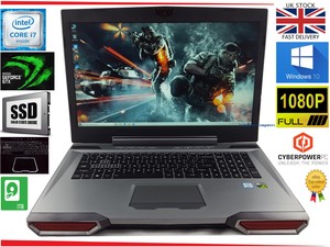 17.3" CYBER POWER Gaming Laptop i7 Quad up to 3.8GHz 16GB DDR4 512GB SSD+HDD GTX