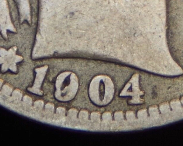 1904 O BARBER QUARTER ~  DIE BREAK DATE ERROR 25c COIN ~ FREE SHIPPING ~ TCC - Image 1 of 4