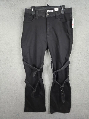 Vintage Hot Topic Rave Grunge Pants Mens 34x32 90s Straps Black Aphrodite - Image 1 of 4
