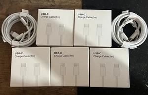 5 X Original USB-C Fast Charger Cable For iPhone 15 and 15 Pro Max XS XR Type-C - Picture 1 of 11