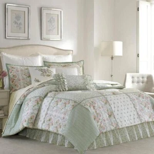 Juego de Edredón Laura Ashley Queen Algodón Reversible Verde Diseño Floral 4 Piezas - Imagen 1 de 6