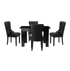 Oikiture Dining Set 160cm Extendable Table with 4PCS Chairs PU Leather - Picture 1 of 7