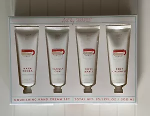 SET REGALO DONNA CREMA MANI INVERNALE caldo cacao vaniglia chai acero Sara Fitz 10 oz - Foto 1 di 2