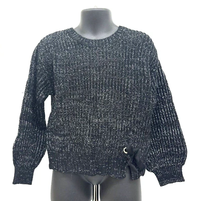 NWT Epic Threads Girls Sz 5 Black/Silver Metallic Threads Dressy Sweater - Изображение 1 из 4