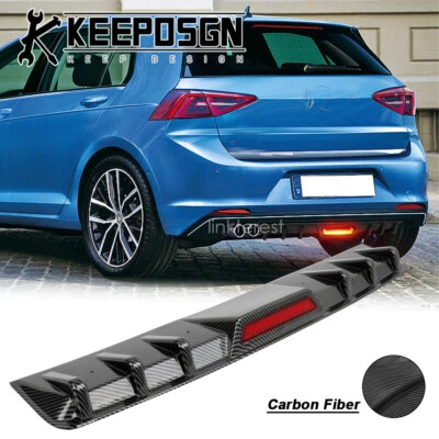For VW Volkswagen Golf MK6 GTI CARBON FIBER Rear Bumper Diffuser LED Brake Light Foto 1 de 4