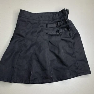 French Toast Girls Adjustable Waist 2tab Scooter Skort (Skirt W Shorts) Black 10 - Picture 1 of 7