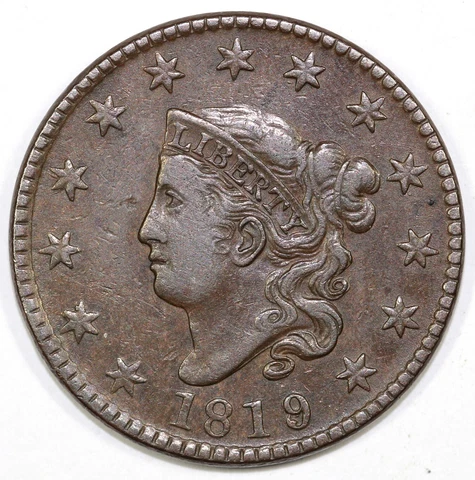 1819/8 1c N-1 Matron Head Large Cent Cover