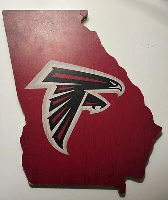 "Placa de pared de madera con forma de ATLANTA FALCONS 9"" X 12"" para hombre decoración de cueva" Foto 1 de 3