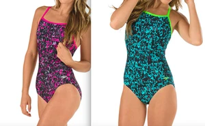 Speedo costume da bagno unico donna Fit Endurance Lite Power Clip posteriore nuovo con etichette $80 - Foto 1 di 15