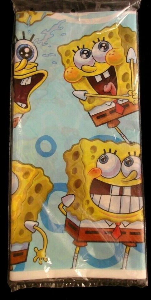 Amercian Greeting Designware Plastic Spongebob Squarepants Tablecover 54 x 96 in - Image 1 of 1