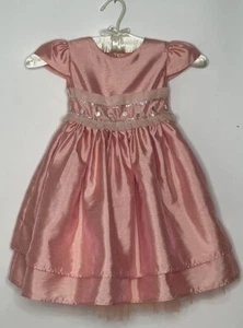 Bettina Designer Boutique Girls 4T Peach Dress Peekaboo Crinoline Church Party - Picture 1 of 7