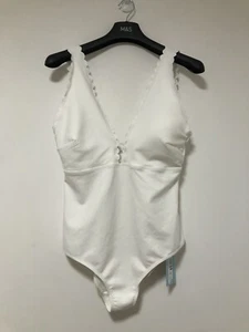 M&S Sun Smart Chlorine Resistant Plunge Swimsuit UPF 50+ UK 18 White - Picture 1 of 14
