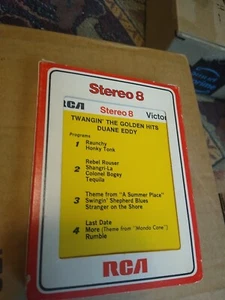 DUANE EDDY  Twangin' The Golden Hits 8 TRACK TAPE W/ Sleeve Classic Rock Beatles - Picture 1 of 5