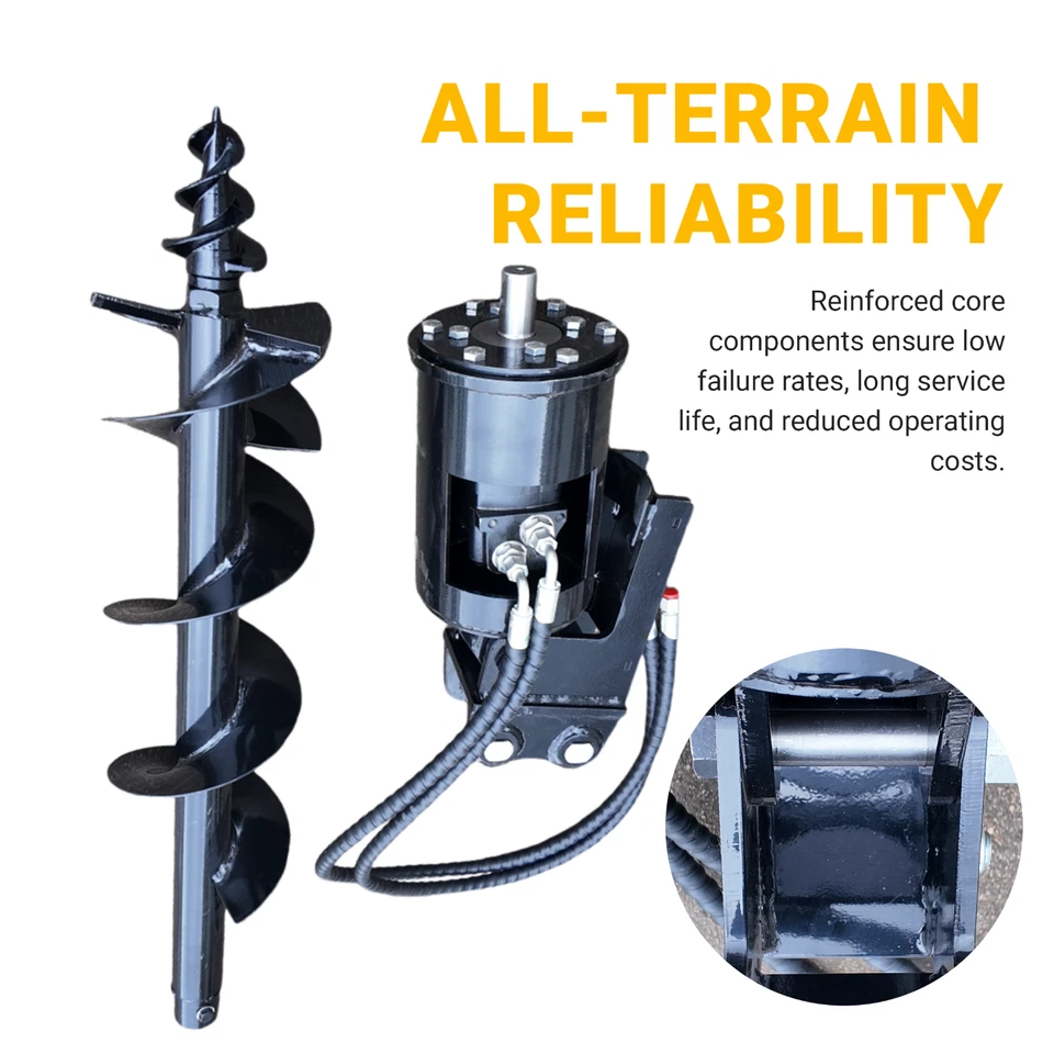 Taladro de barrena de 200 mm de diámetro con mangueras para mini excavadora de 1 tonelada-1,8 toneladas Stock en EE. UU. Foto 1 de 4
