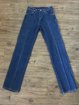 Pantalones de mezclilla Wrangler Cowboy 28 x 32 ajustados rectos azules tiro alto 13MWZ (C) EE. UU. de colección Foto 1 de 4