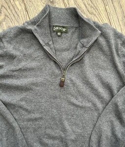 Orvis Herren Pullover mittelgrau langarm 1/4 Reißverschluss leicht weich - Bild 1 von 7