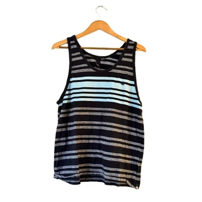 Camiseta sin mangas Element para hombre a rayas talla M gris con logotipo sin mangas cuello redondo pulóver Foto 1 de 4