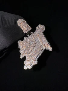 Custom Letter "ET" iced out Hip Hop Moissanite 925 Sterling Silver  Pendant - Picture 1 of 5