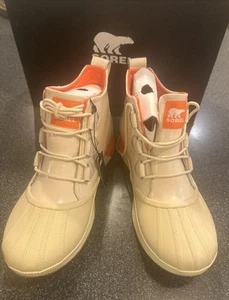 SOREL BOOTS OUT N ABOUT III CLASSIC WATERPROOF Sz 11 Bleached Ceramic/Orange - Picture 1 of 6