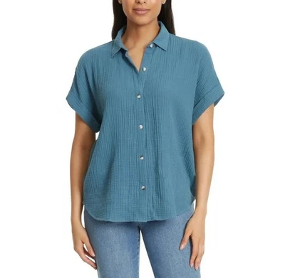 Top de gasa manga corta Jessica Simpson para mujer Foto 1 de 4