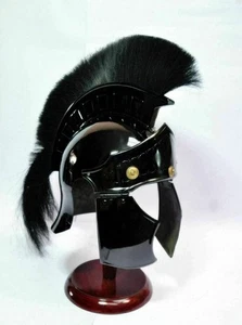 Medieval Centurion Armor Helmet ROMAN Spartan Costume black plume Halloween HTT3 - Picture 1 of 3