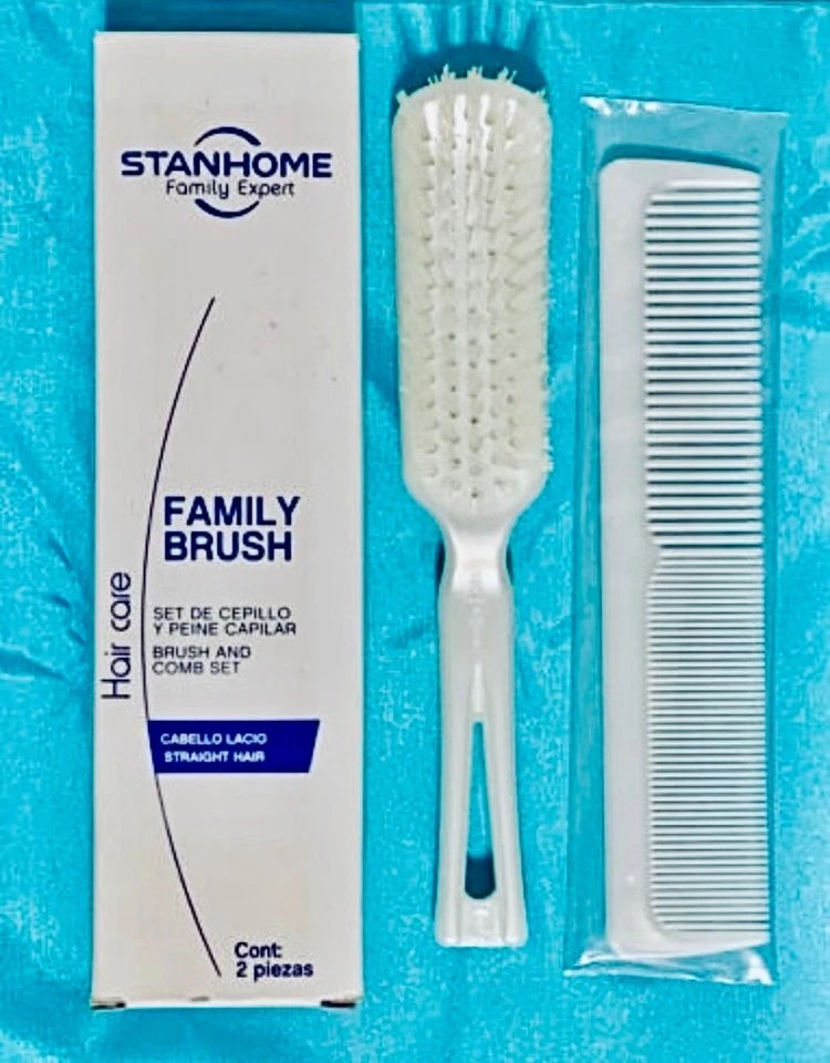 NEW Vintage STANLEY Commander Style Hairbrush & Comb Set Nylon Bristles NOS - Image 1 of 1