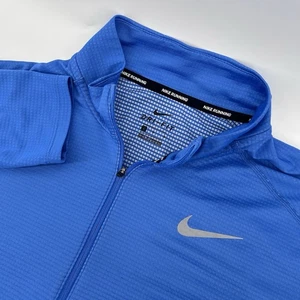 Nike Running Dri Fit Hombre Grande Azul 1/4 Cremallera Exterior Camisa Atlética - Imagen 1 de 8
