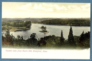 159  c1905 Postcard   Crystal Lake From Hart's Hill Wakefield Ma Mass EX+ - Picture 1 of 1