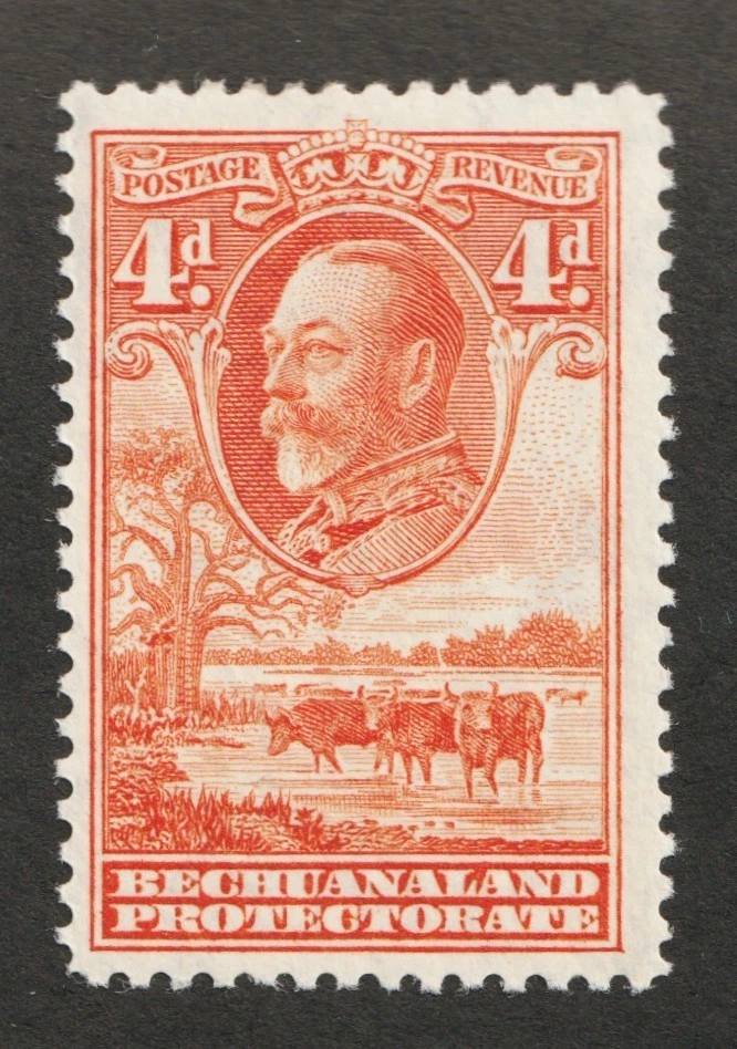 1932 Bechuanaland Protectorate Sc# 109 - Four Pence, KGV, Cattle. MH Cv$5.00 - Image 1 of 1