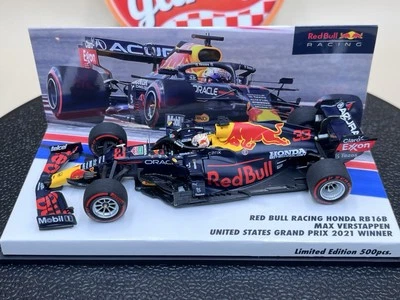 MINICHAMPS 1/43 Red Bull Honda RB16B Max Verstappen USA US GP 2021 413212833 - Image 1 of 4