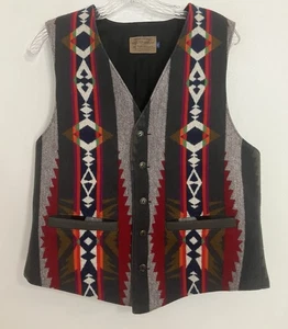 Pendleton Western Wear Vest Multi Color Men's 42 Wool Cowboy Southwestern - Picture 1 of 9