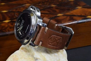 UHRENARMBAND 26 24 22 MM OIL BRAUN XMAS ECHT LEDER F. PANERAI ETC MA STRAP - Picture 1 of 12