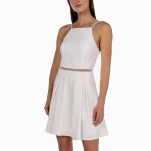 NWT B Darlin White Cut Out Lace Skater A-Line Dress Halter Fit & Flare Dress - Picture 1 of 4