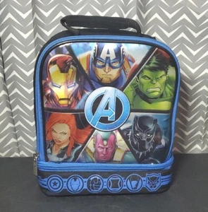 Marvel Avengers Kids Soft Lunch Bag End Game Hulk Iron Man Black Widow America - Picture 1 of 8
