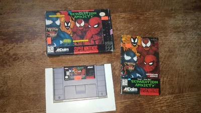 SNES SUPER NINTENDO - SPIDERMAN SPIDER-MAN SEPARATION ANXIETY #BUP USA NTSC CIB - Image 1 of 4