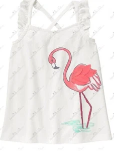 Gymboree Girls 7 Ice Cream Parlor Pink Flamingo 3D Tank Top NWT - Picture 1 of 2